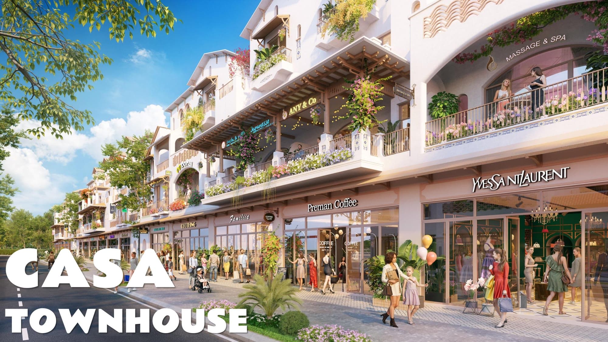 Phối cảnh dãy nhà phố Casa Townhouse tại Blanca City