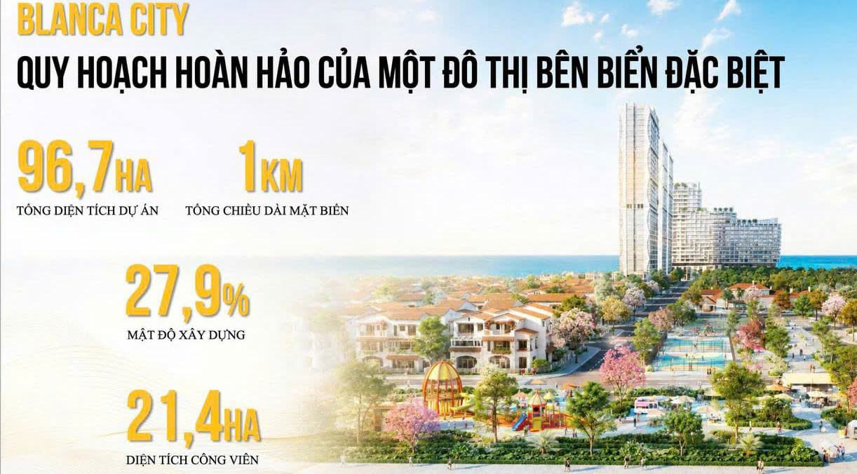 Bảng chỉ tiêu quy hoạch dùng để đối chiếu pháp lý Blanca City