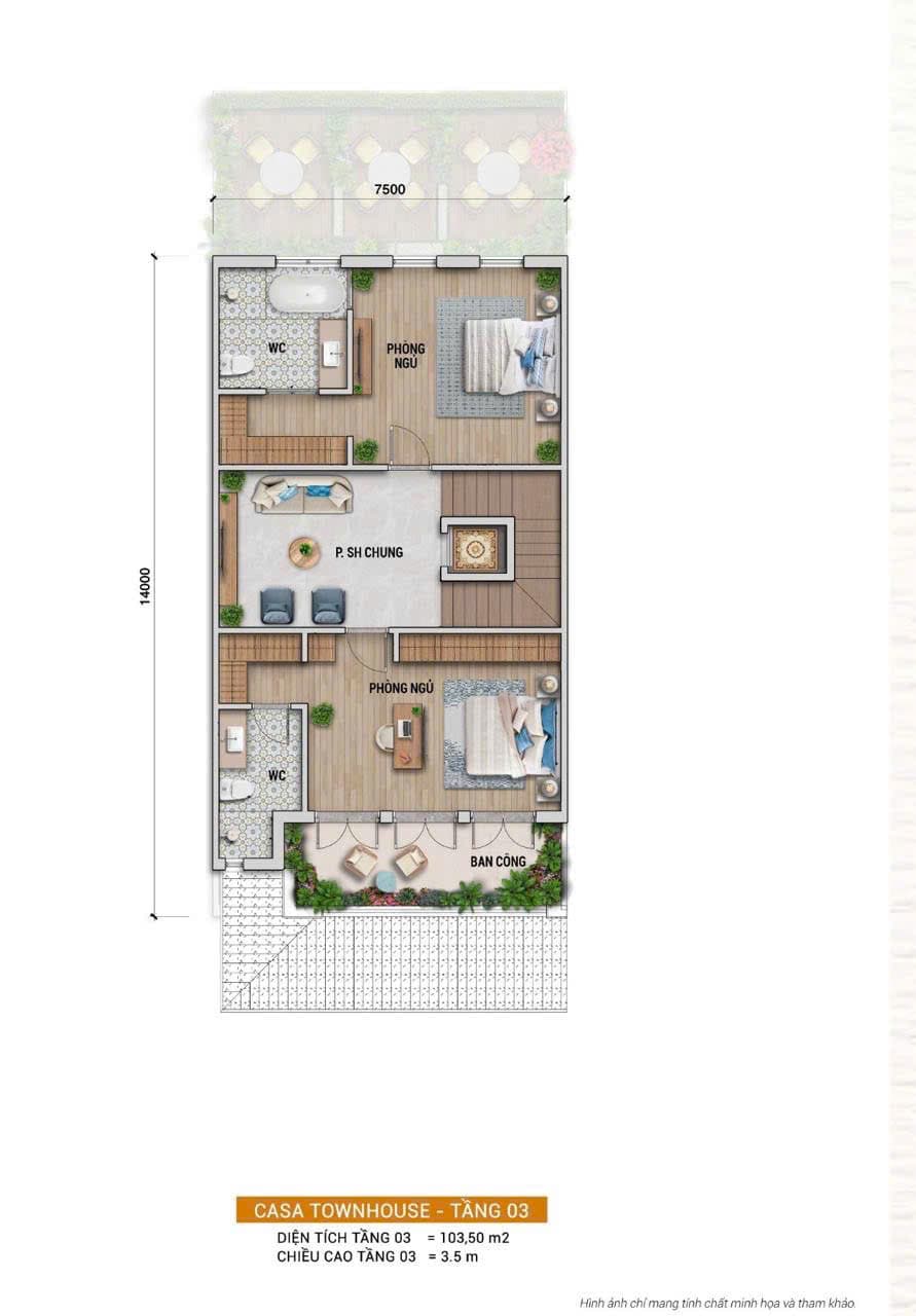 Tầng 3 — Casa Townhouse, Blanca City