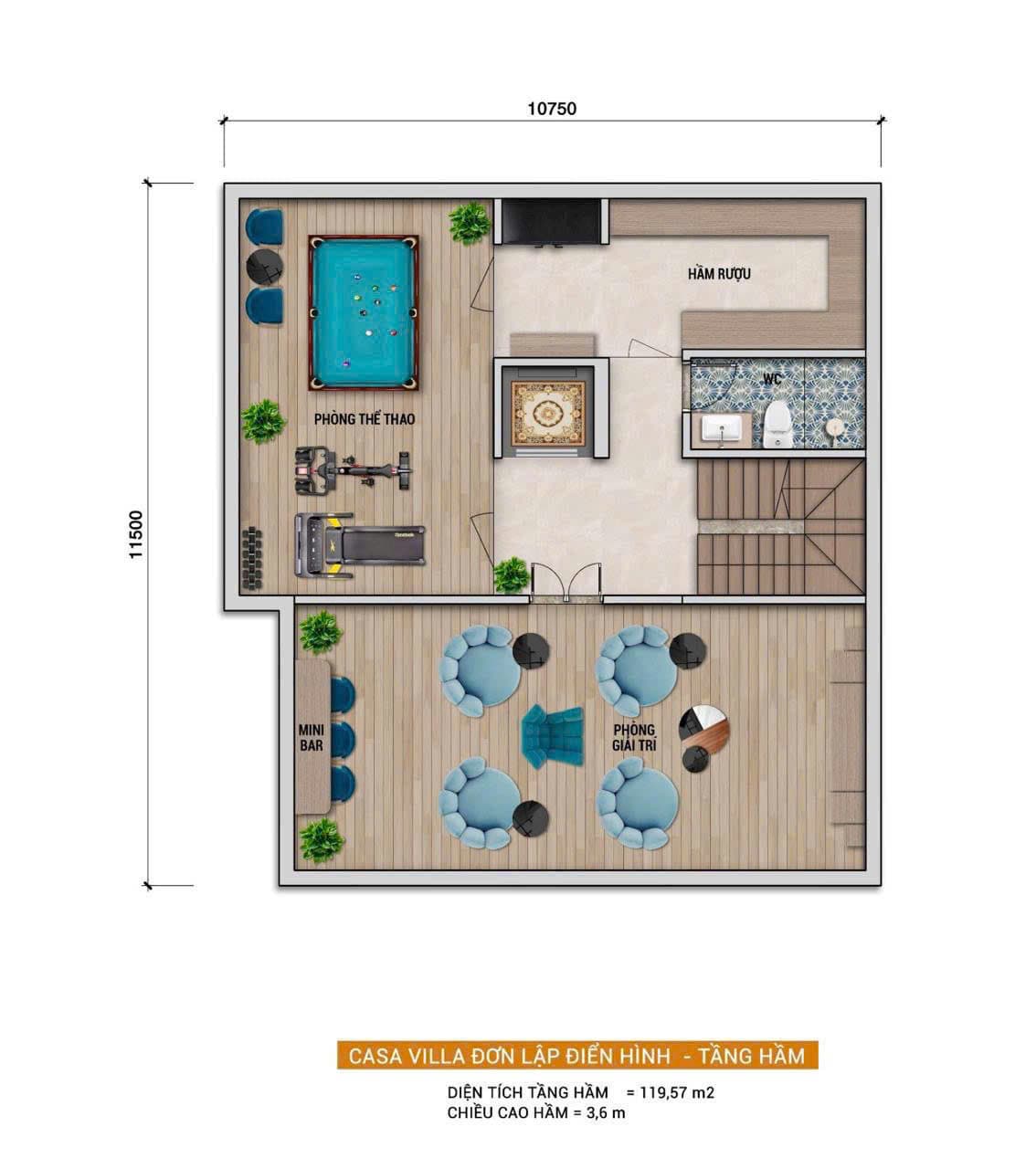 Tầng hầm — Casa Villa Đơn Lập, Blanca City