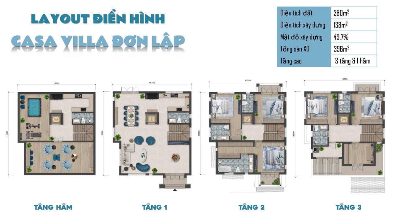 Layout điển hình — Casa Villa Đơn Lập, Blanca City