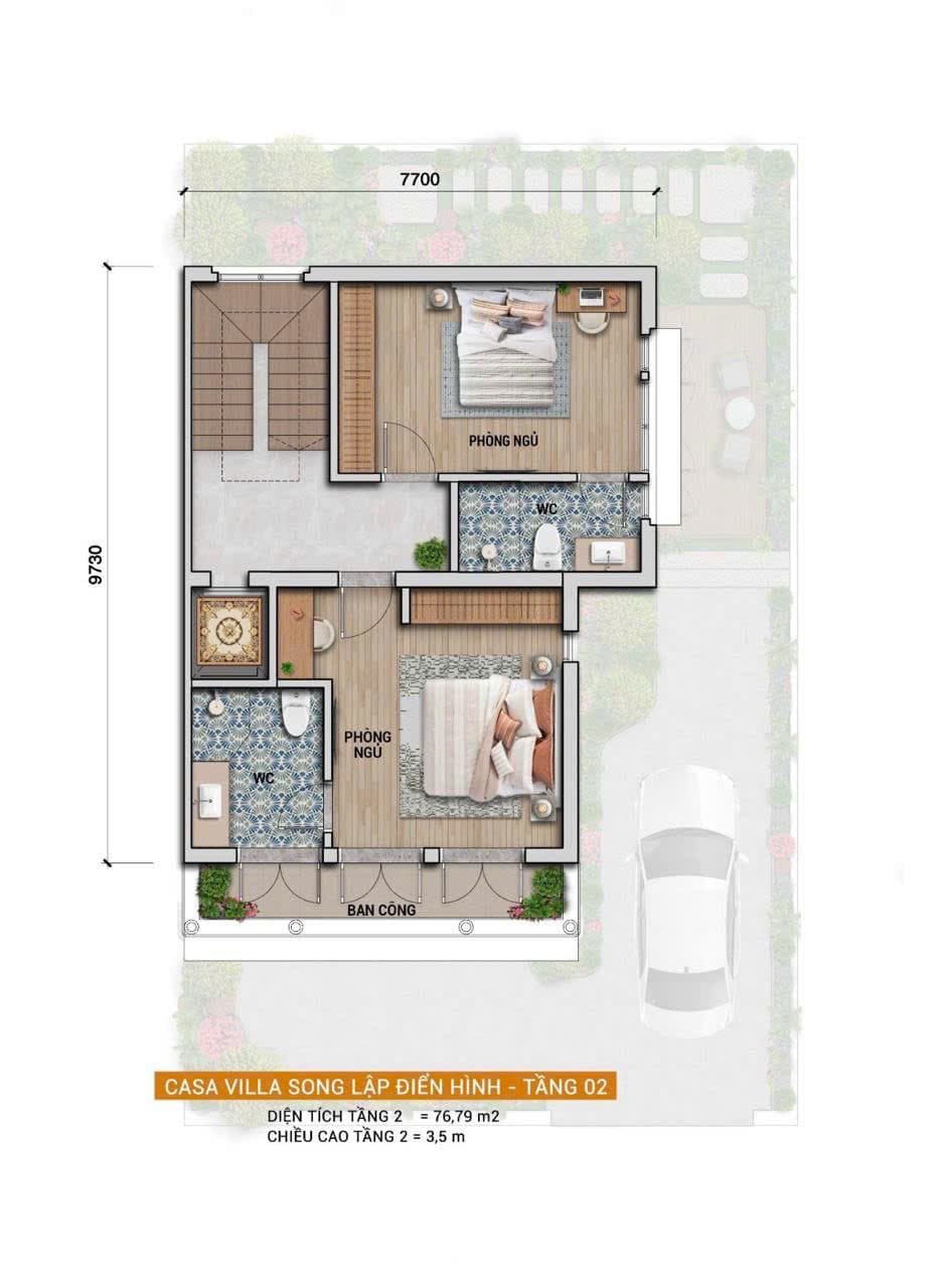 Tầng 2 — Casa Villa Song Lập, Blanca City