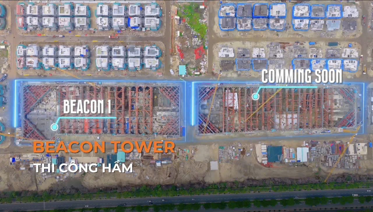 Công trường thi công hầm móng toà Beacon Tower Blanca City
