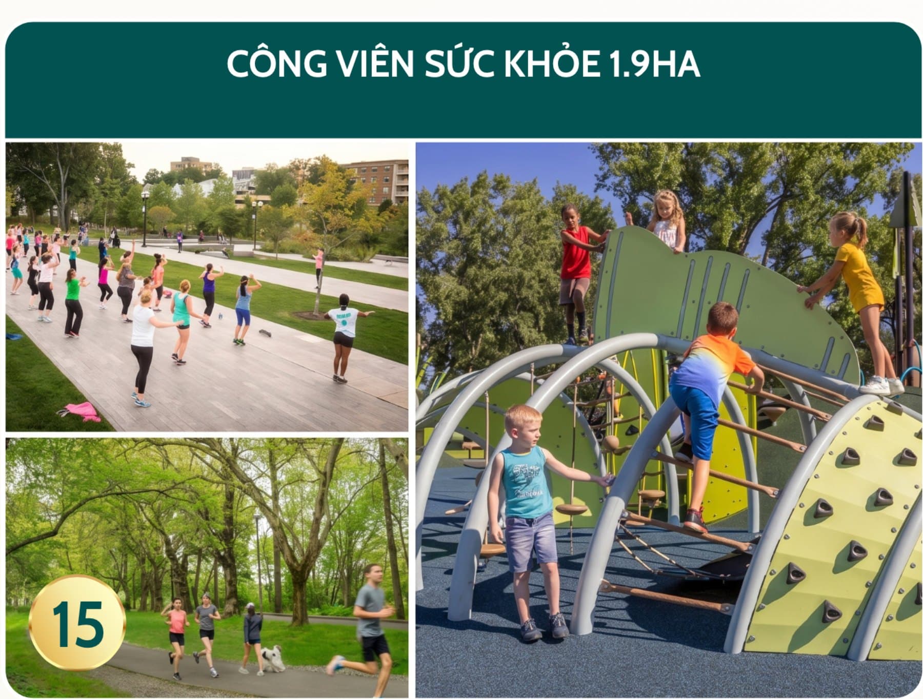 Công viên Sức Khoẻ — 1,9 ha, phối cảnh do chủ đầu tư phát hành